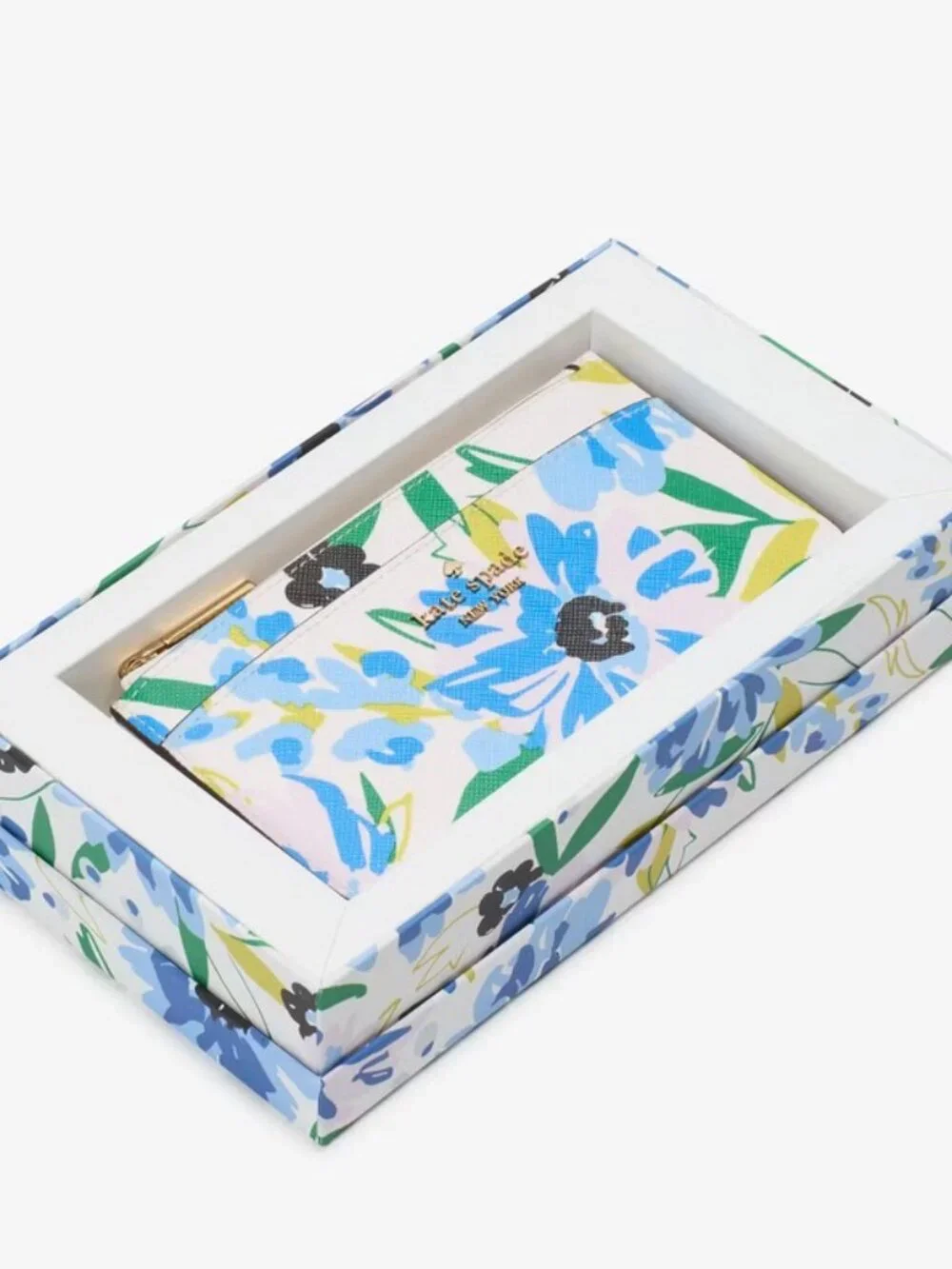 Kate Spade Boxed Madison Festive Floral Large Slim Card Holder NIB